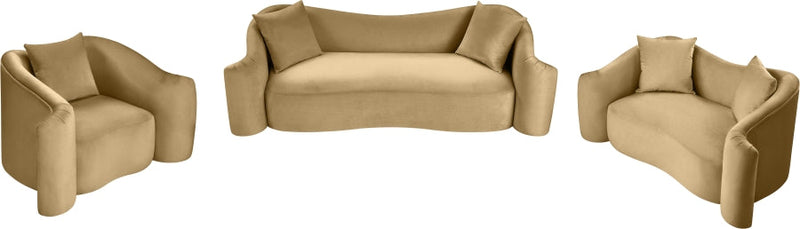 Destin Velvet Upholstered Accent Chair in Camel - 44052Camel-C