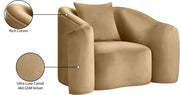 Destin Velvet Upholstered Accent Chair in Camel - 44052Camel-C