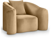 Destin Velvet Upholstered Accent Chair in Camel - 44052Camel-C