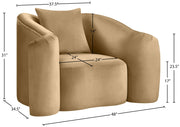 Destin Velvet Upholstered Accent Chair in Camel - 44052Camel-C