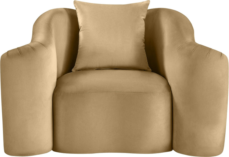 Destin Velvet Upholstered Accent Chair in Camel - 44052Camel-C