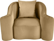 Destin Velvet Upholstered Accent Chair in Camel - 44052Camel-C