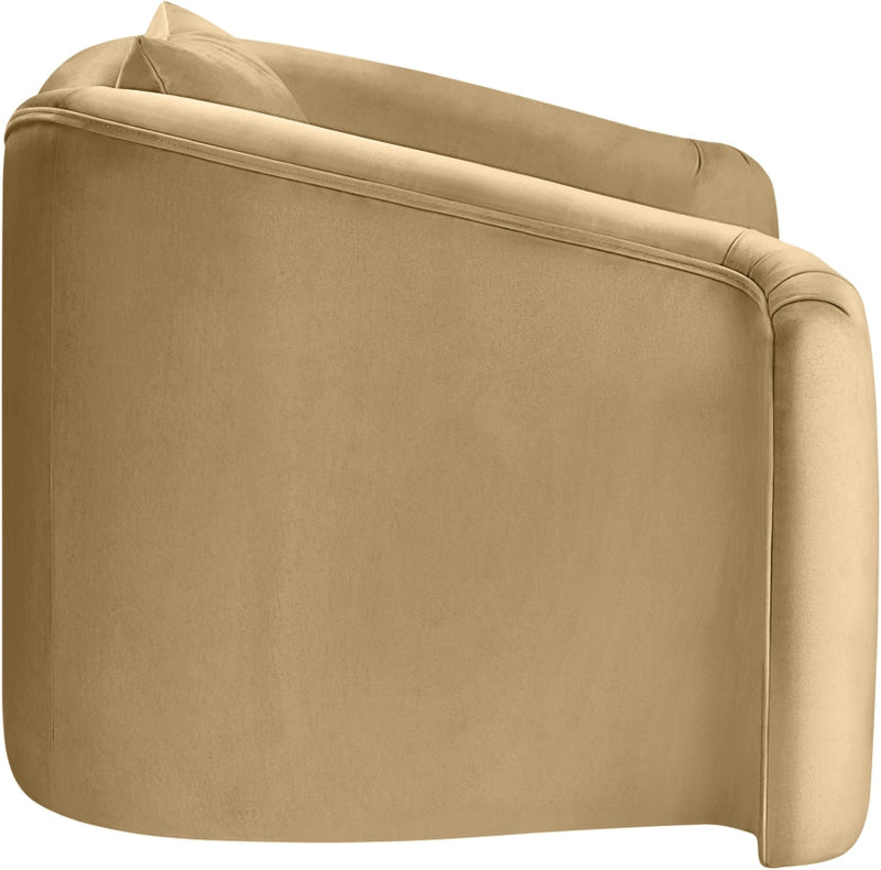 Destin Velvet Upholstered Accent Chair in Camel - 44052Camel-C