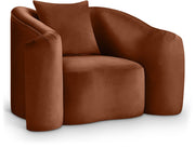 Destin Velvet Upholstered Accent Chair in Cognac - 44052Cognac-C