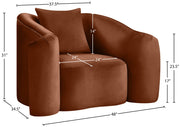 Destin Velvet Upholstered Accent Chair in Cognac - 44052Cognac-C