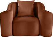 Destin Velvet Upholstered Accent Chair in Cognac - 44052Cognac-C