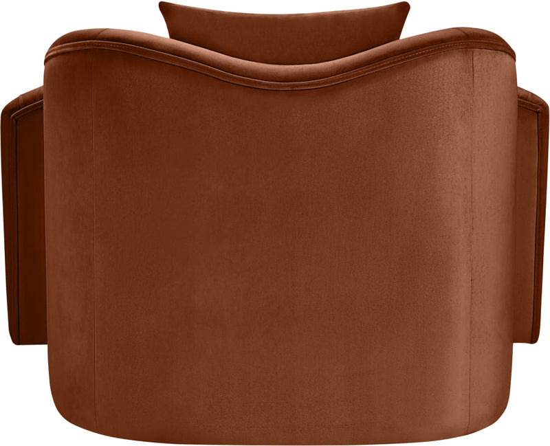 Destin Velvet Upholstered Accent Chair in Cognac - 44052Cognac-C