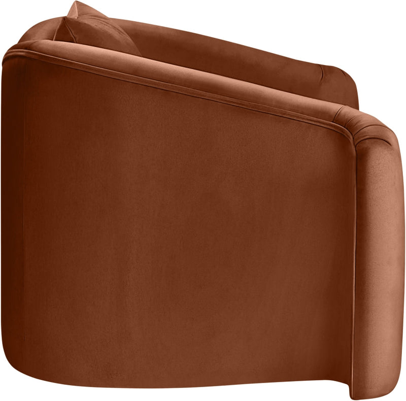 Destin Velvet Upholstered Accent Chair in Cognac - 44052Cognac-C