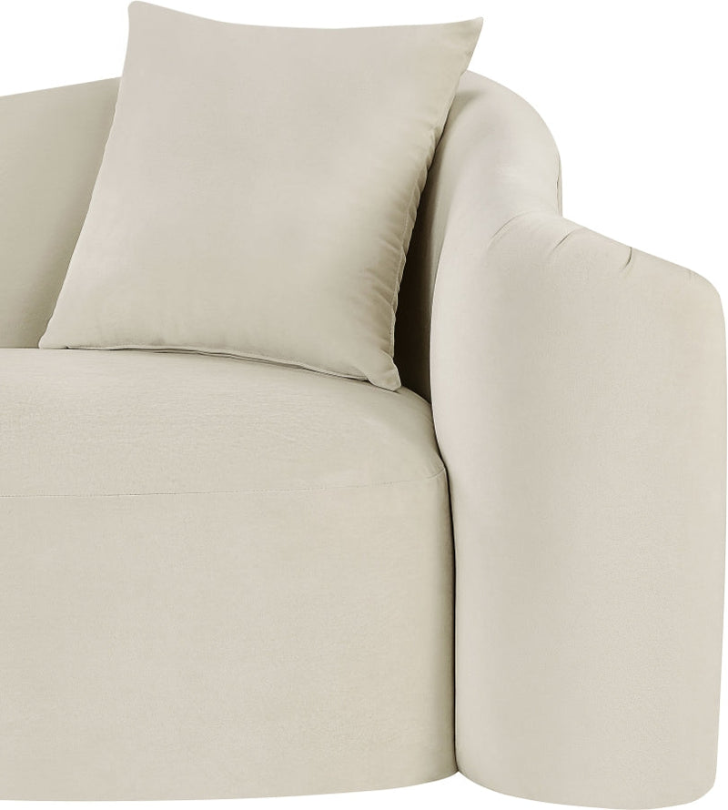 Destin Velvet Upholstered Accent Chair in Cream - 44052Cream-C