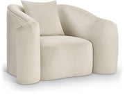 Destin Velvet Upholstered Accent Chair in Cream - 44052Cream-C
