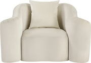 Destin Velvet Upholstered Accent Chair in Cream - 44052Cream-C