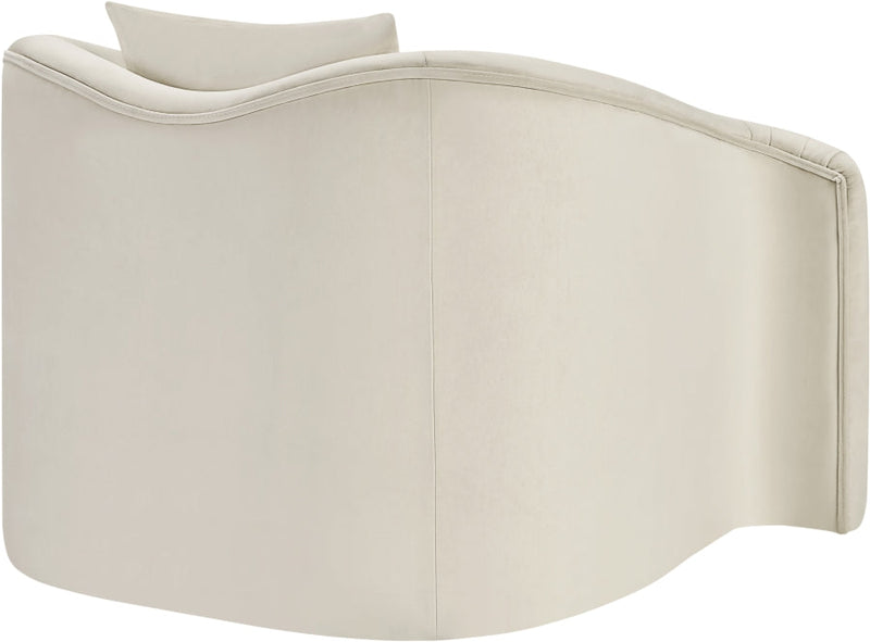 Destin Velvet Upholstered Accent Chair in Cream - 44052Cream-C