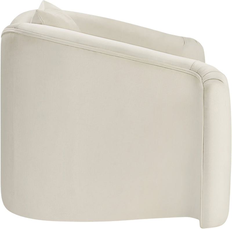 Destin Velvet Upholstered Accent Chair in Cream - 44052Cream-C
