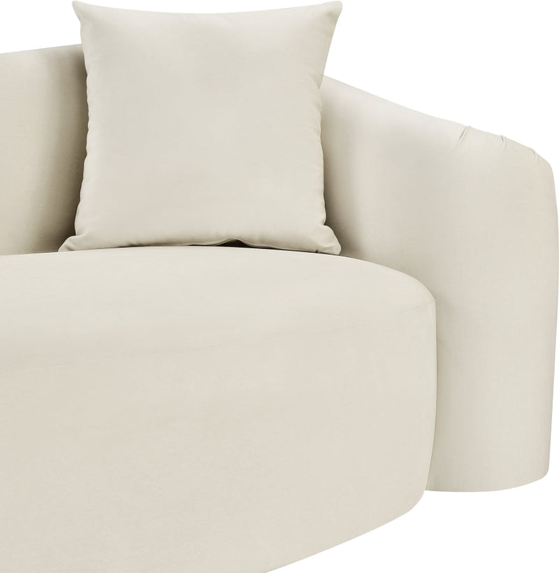 Destin Velvet Upholstered Accent Chair in Cream - 44052Cream-C