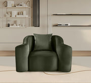 Destin Velvet Upholstered Accent Chair in Green - 44052Green-C