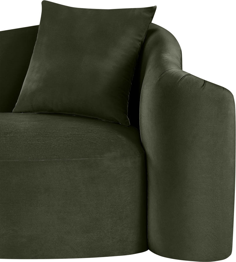 Destin Velvet Upholstered Accent Chair in Green - 44052Green-C