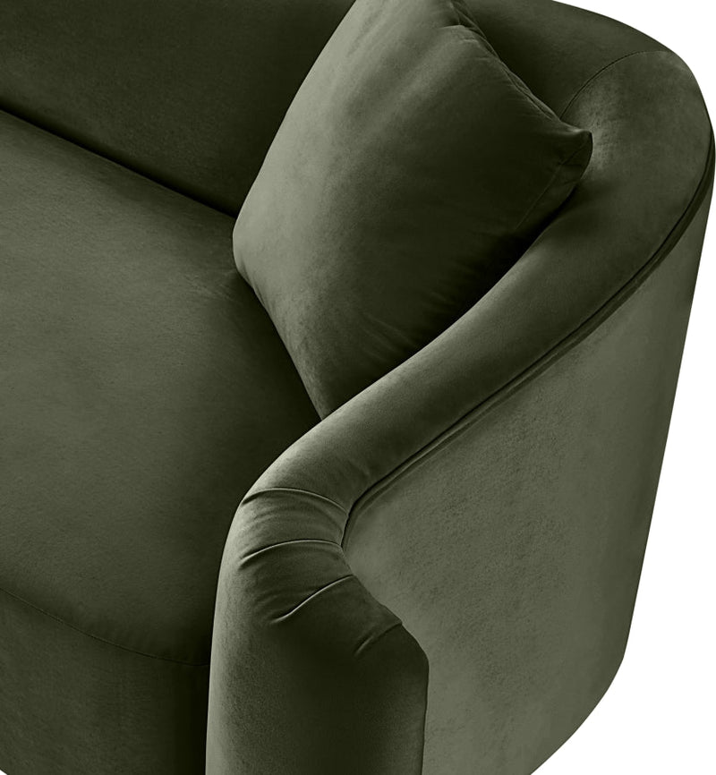 Destin Velvet Upholstered Accent Chair in Green - 44052Green-C