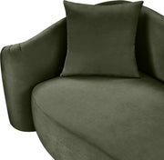 Destin Velvet Upholstered Accent Chair in Green - 44052Green-C