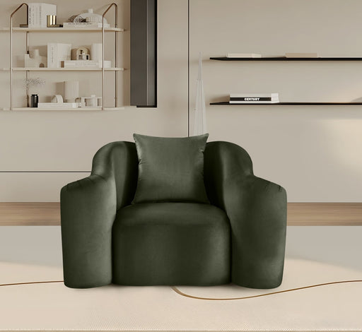 Destin Velvet Upholstered Accent Chair in Green - 44052Green-C
