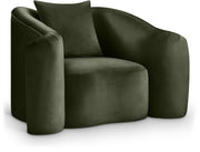 Destin Velvet Upholstered Accent Chair in Green - 44052Green-C