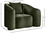 Destin Velvet Upholstered Accent Chair in Green - 44052Green-C