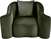 Destin Velvet Upholstered Accent Chair in Green - 44052Green-C