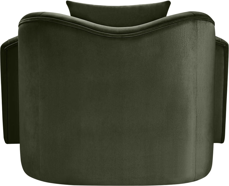 Destin Velvet Upholstered Accent Chair in Green - 44052Green-C