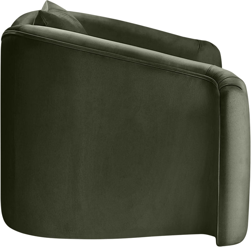 Destin Velvet Upholstered Accent Chair in Green - 44052Green-C