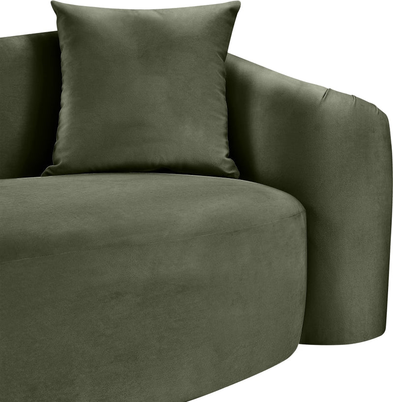 Destin Velvet Upholstered Accent Chair in Green - 44052Green-C