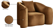 Destin Velvet Upholstered Accent Chair in Saddle - 44052Saddle-C
