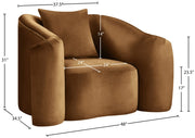 Destin Velvet Upholstered Accent Chair in Saddle - 44052Saddle-C