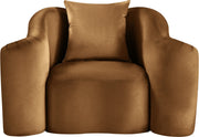 Destin Velvet Upholstered Accent Chair in Saddle - 44052Saddle-C
