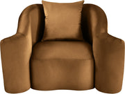 Destin Velvet Upholstered Accent Chair in Saddle - 44052Saddle-C