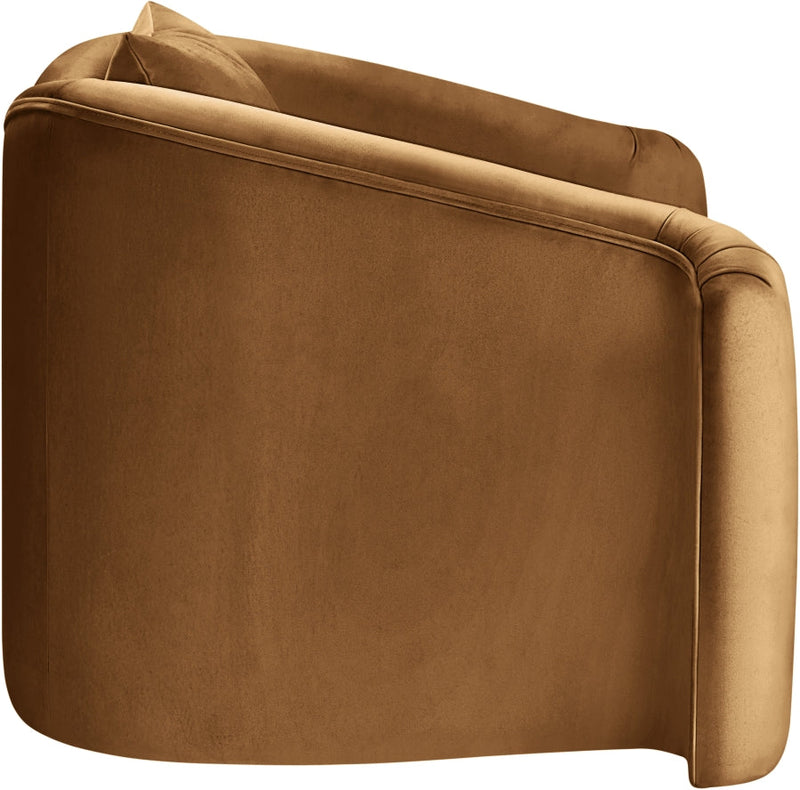 Destin Velvet Upholstered Accent Chair in Saddle - 44052Saddle-C