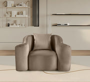 Destin Velvet Upholstered Accent Chair in Taupe - 44052Taupe-C