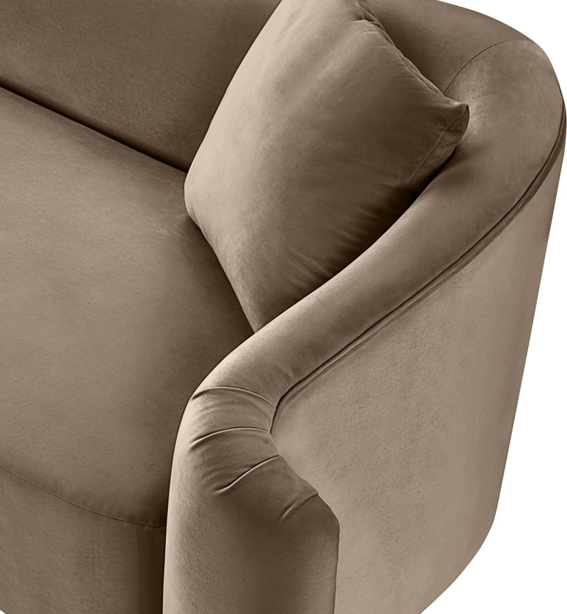 Destin Velvet Upholstered Accent Chair in Taupe - 44052Taupe-C