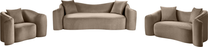 Destin Velvet Upholstered Accent Chair in Taupe - 44052Taupe-C