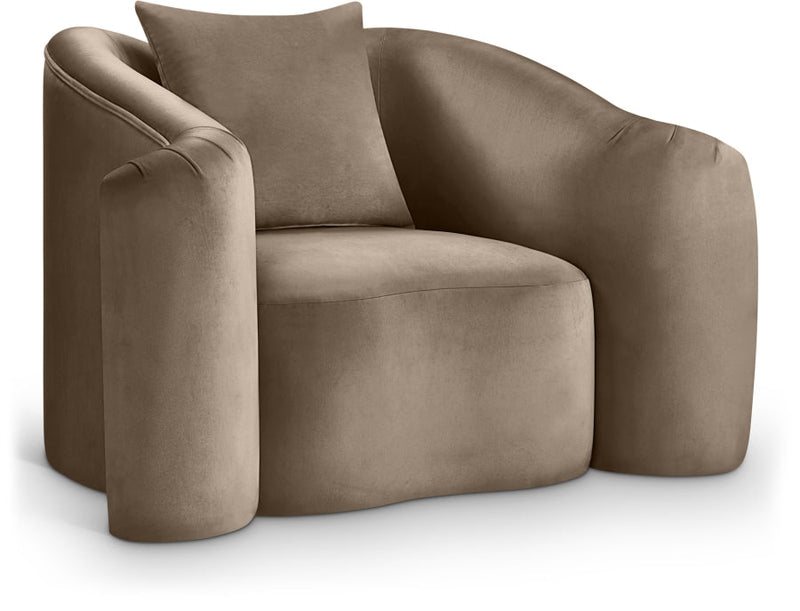 Destin Velvet Upholstered Accent Chair in Taupe - 44052Taupe-C