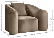 Destin Velvet Upholstered Accent Chair in Taupe - 44052Taupe-C