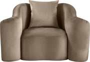 Destin Velvet Upholstered Accent Chair in Taupe - 44052Taupe-C