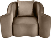 Destin Velvet Upholstered Accent Chair in Taupe - 44052Taupe-C