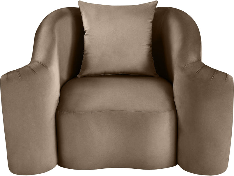 Destin Velvet Upholstered Accent Chair in Taupe - 44052Taupe-C