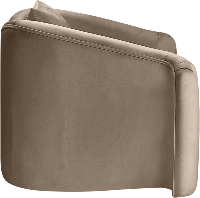 Destin Velvet Upholstered Accent Chair in Taupe - 44052Taupe-C