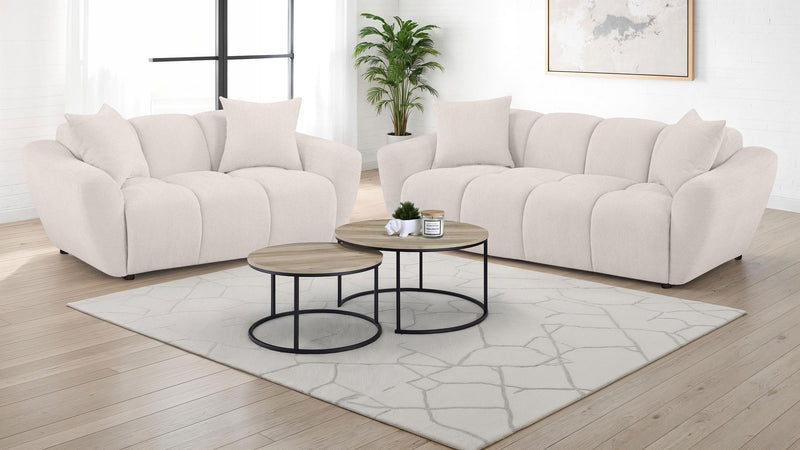 Destino 2-piece Chenille Splayed Arm Sofa Set Greige - 509301-S2
