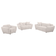 Destino 3-piece Chenille Splayed Arm Sofa Set Greige - 509301-S3