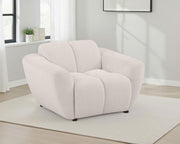 Destino Chenille Upholstered Splayed Arm Accent Chair Greige - 509303