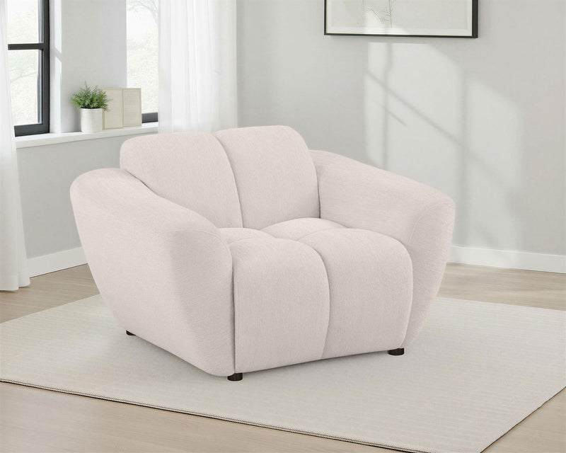 Destino Chenille Upholstered Splayed Arm Accent Chair Greige - 509303