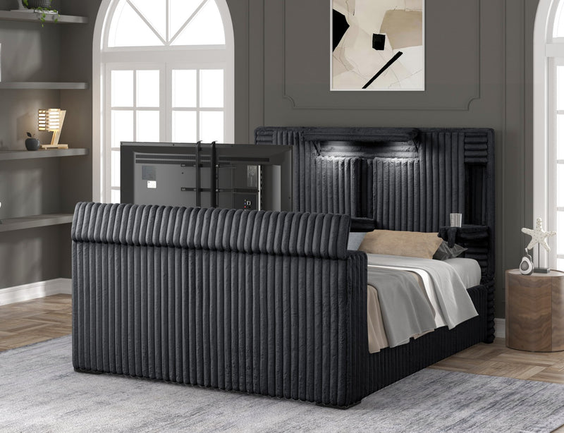 Destiny Black King Tv Bed - DESTINY-BK-K-TV-BED