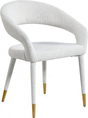 Destiny Boucle Fabric Upholstered Dining Chair in Cream - 539Cream-C