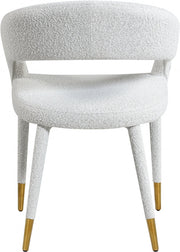 Destiny Boucle Fabric Upholstered Dining Chair in Cream - 539Cream-C